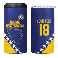 Custom Bosnia and Herzegovina Football 4 in 1 Can Cooler Tumbler Go Champion Sporty Style - Wonder Print Shop
