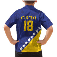 Custom Bosnia and Herzegovina Football Family Matching Mermaid Dress and Hawaiian Shirt Go Champion Sporty Style - Wonder Print Shop
