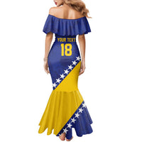 Custom Bosnia and Herzegovina Football Family Matching Mermaid Dress and Hawaiian Shirt Go Champion Sporty Style - Wonder Print Shop