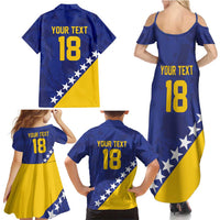 Custom Bosnia and Herzegovina Football Family Matching Summer Maxi Dress and Hawaiian Shirt Go Champion Sporty Style - Wonder Print Shop