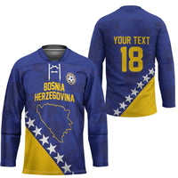 Custom Bosnia and Herzegovina Football Hockey Jersey Go Champion Sporty Style - Wonder Print Shop