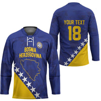 Custom Bosnia and Herzegovina Football Hockey Jersey Go Champion Sporty Style - Wonder Print Shop