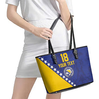 Custom Bosnia and Herzegovina Football Leather Tote Bag Go Champion Sporty Style - Wonder Print Shop