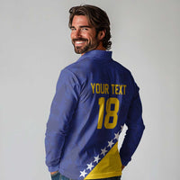 Custom Bosnia and Herzegovina Football Long Sleeve Polo Shirt Go Champion Sporty Style - Wonder Print Shop