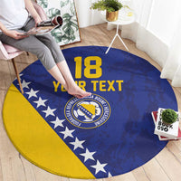 Custom Bosnia and Herzegovina Football Round Carpet Go Champion Sporty Style - Wonder Print Shop