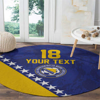 Custom Bosnia and Herzegovina Football Round Carpet Go Champion Sporty Style - Wonder Print Shop