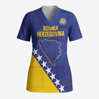 Custom Bosnia and Herzegovina Football Scrub Top Go Champion Sporty Style - Wonder Print Shop