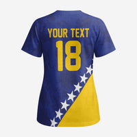 Custom Bosnia and Herzegovina Football Scrub Top Go Champion Sporty Style - Wonder Print Shop