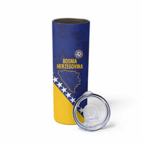 Custom Bosnia and Herzegovina Football Skinny Tumbler Go Champion Sporty Style - Wonder Print Shop