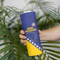 Custom Bosnia and Herzegovina Football Skinny Tumbler Go Champion Sporty Style - Wonder Print Shop