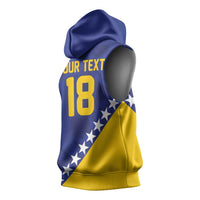 Custom Bosnia and Herzegovina Football Sleeveless Hoodie Go Champion Sporty Style - Wonder Print Shop