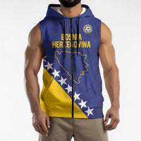 Custom Bosnia and Herzegovina Football Sleeveless Zip Hoodie Go Champion Sporty Style - Wonder Print Shop