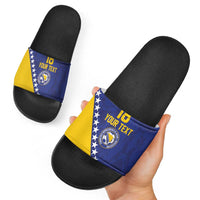 Custom Bosnia and Herzegovina Football Slide Sandals Go Champion Sporty Style - Wonder Print Shop