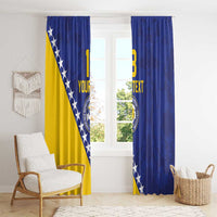 Custom Bosnia and Herzegovina Football Window Curtain Go Champion Sporty Style - Wonder Print Shop