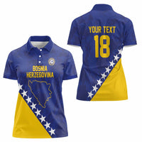 Custom Bosnia and Herzegovina Football Women Polo Shirt Go Champion Sporty Style - Wonder Print Shop