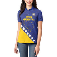 Custom Bosnia and Herzegovina Football Women Polo Shirt Go Champion Sporty Style - Wonder Print Shop