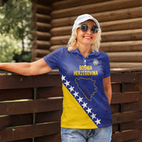 Custom Bosnia and Herzegovina Football Women Polo Shirt Go Champion Sporty Style - Wonder Print Shop