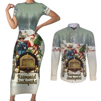 Estonia Christmas Couples Matching Short Sleeve Bodycon Dress and Long Sleeve Button Shirt Roomsaid Joulupuhi - Wonder Print Shop