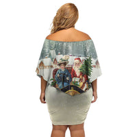 Estonia Christmas Off Shoulder Short Dress Roomsaid Joulupuhi - Wonder Print Shop