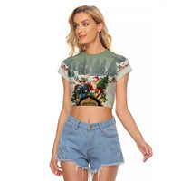 Estonia Christmas Raglan Cropped T Shirt Roomsaid Joulupuhi - Wonder Print Shop