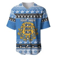 Estonia Christmas Baseball Jersey Coat Of Arms Haid Joule - Wonder Print Shop