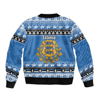 Estonia Christmas Bomber Jacket Coat Of Arms Haid Joule - Wonder Print Shop
