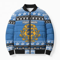 Estonia Christmas Bomber Puffer Jacket Coat Of Arms Haid Joule - Wonder Print Shop