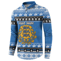 Estonia Christmas Button Sweatshirt Coat Of Arms Haid Joule - Wonder Print Shop