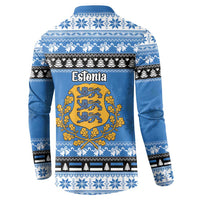 Estonia Christmas Button Sweatshirt Coat Of Arms Haid Joule - Wonder Print Shop