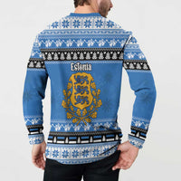 Estonia Christmas Button Sweatshirt Coat Of Arms Haid Joule - Wonder Print Shop