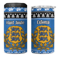 Estonia Christmas 4 in 1 Can Cooler Tumbler Coat Of Arms Haid Joule - Wonder Print Shop