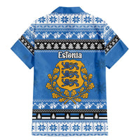 Estonia Christmas Family Matching Mermaid Dress and Hawaiian Shirt Coat Of Arms Haid Joule - Wonder Print Shop