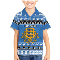 Estonia Christmas Family Matching Mermaid Dress and Hawaiian Shirt Coat Of Arms Haid Joule - Wonder Print Shop