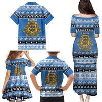 Estonia Christmas Family Matching Puletasi and Hawaiian Shirt Coat Of Arms Haid Joule - Wonder Print Shop