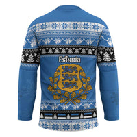 Estonia Christmas Hockey Jersey Coat Of Arms Haid Joule - Wonder Print Shop
