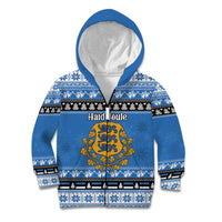 Estonia Christmas Kid Hoodie Coat Of Arms Haid Joule - Wonder Print Shop