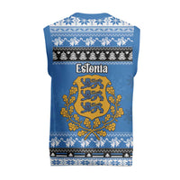 Estonia Christmas Knitted V-Neck Vest Coat Of Arms Haid Joule - Wonder Print Shop