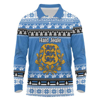 Estonia Christmas Long Sleeve Polo Shirt Coat Of Arms Haid Joule - Wonder Print Shop