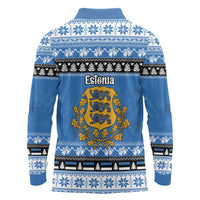 Estonia Christmas Long Sleeve Polo Shirt Coat Of Arms Haid Joule - Wonder Print Shop