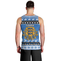 Estonia Christmas Men Tank Top Coat Of Arms Haid Joule - Wonder Print Shop