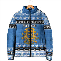 Estonia Christmas Padded Jacket Coat Of Arms Haid Joule - Wonder Print Shop