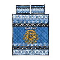 Estonia Christmas Quilt Bed Set Coat Of Arms Haid Joule - Wonder Print Shop