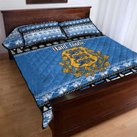 Estonia Christmas Quilt Bed Set Coat Of Arms Haid Joule - Wonder Print Shop