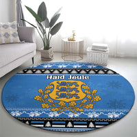 Estonia Christmas Round Carpet Coat Of Arms Haid Joule - Wonder Print Shop