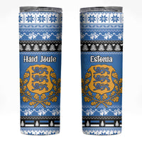 Estonia Christmas Skinny Tumbler Coat Of Arms Haid Joule - Wonder Print Shop