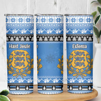 Estonia Christmas Skinny Tumbler Coat Of Arms Haid Joule - Wonder Print Shop