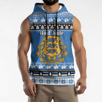 Estonia Christmas Sleeveless Hoodie Coat Of Arms Haid Joule - Wonder Print Shop