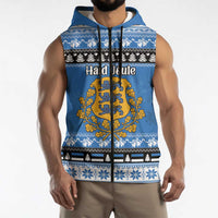 Estonia Christmas Sleeveless Zip Hoodie Coat Of Arms Haid Joule - Wonder Print Shop