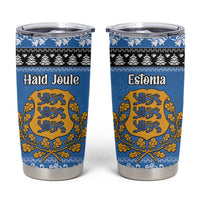 Estonia Christmas Tumbler Cup Coat Of Arms Haid Joule - Wonder Print Shop