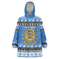 Estonia Christmas Wearable Blanket Hoodie Coat Of Arms Haid Joule - Wonder Print Shop